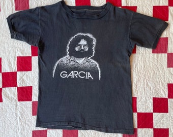 Vintage 1970 Jerry García de la Grateful Dead Hippie Rock Band camiseta negra Single Stitch Tee