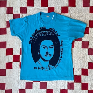 Vintage 1980s Sex Pistols Punk Rock Band Teal Blue T-shirt ...