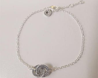 pavé chain bracelet 16cm/18cm/20cm pandora signature intertwined