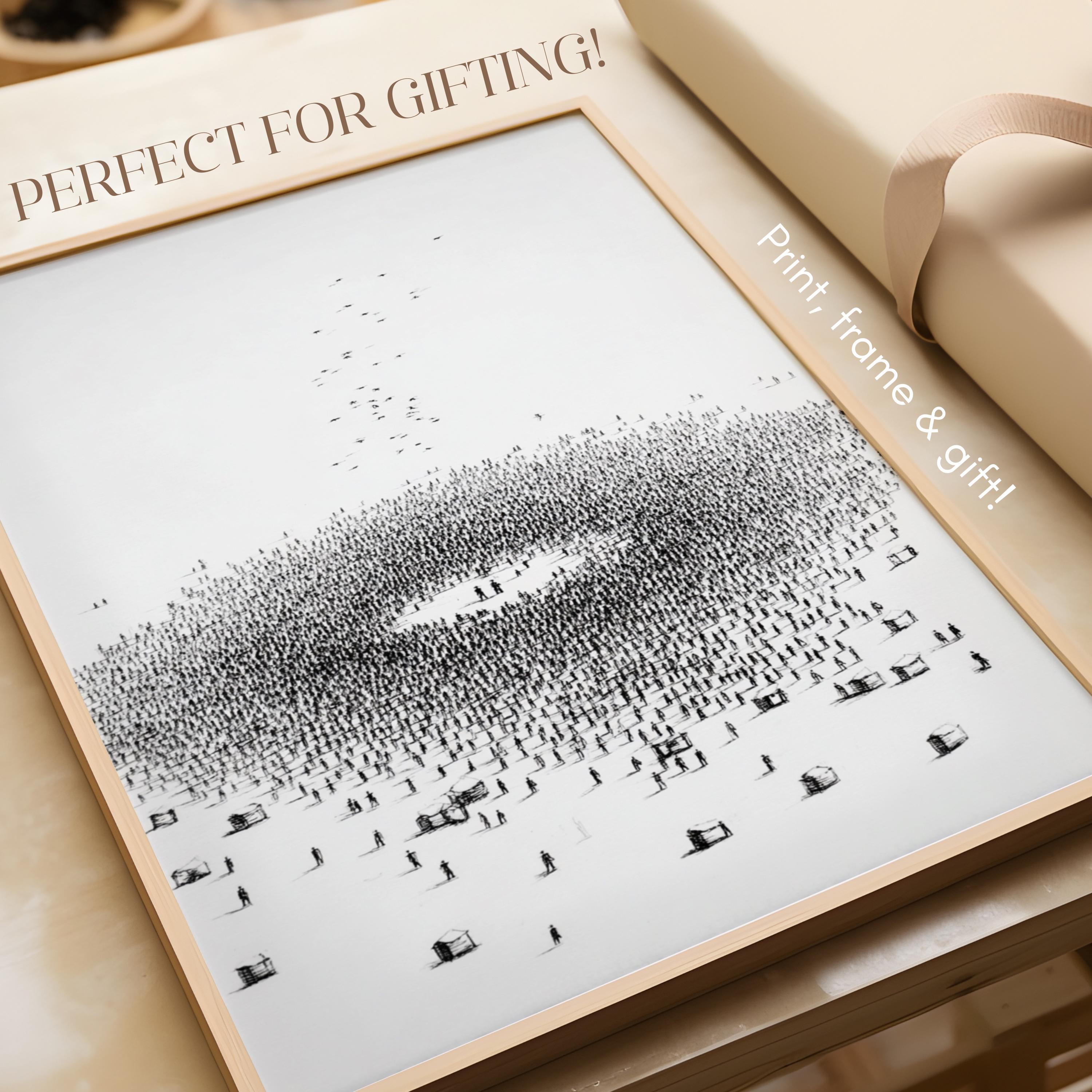 Jesus Feeds the 5000 Minimalist Print, Modern Bible Story Illustration ...