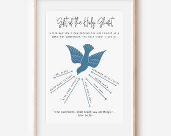 Il dono dello Spirito Santo mi aiuta a stampare, poster dello Spirito Santo LDS, dono della Primaria, stampabile per bambini cristiani, arte murale del Vangelo, download digitale