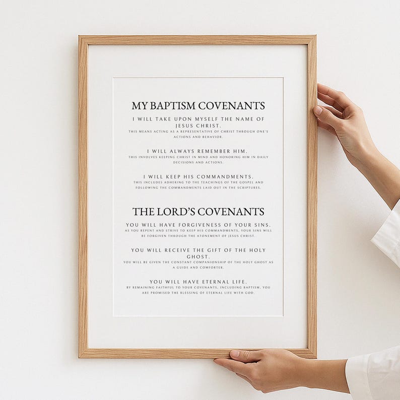 LDS Baptism Covenants Print, My Baptism Promises, LDS Wall Art, Primary ...