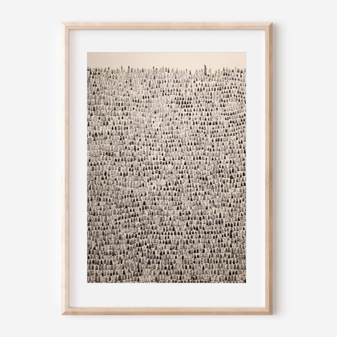 Jesus Feeds the 5000 Art Print, Minimalist Christian Wall Art, Bible ...