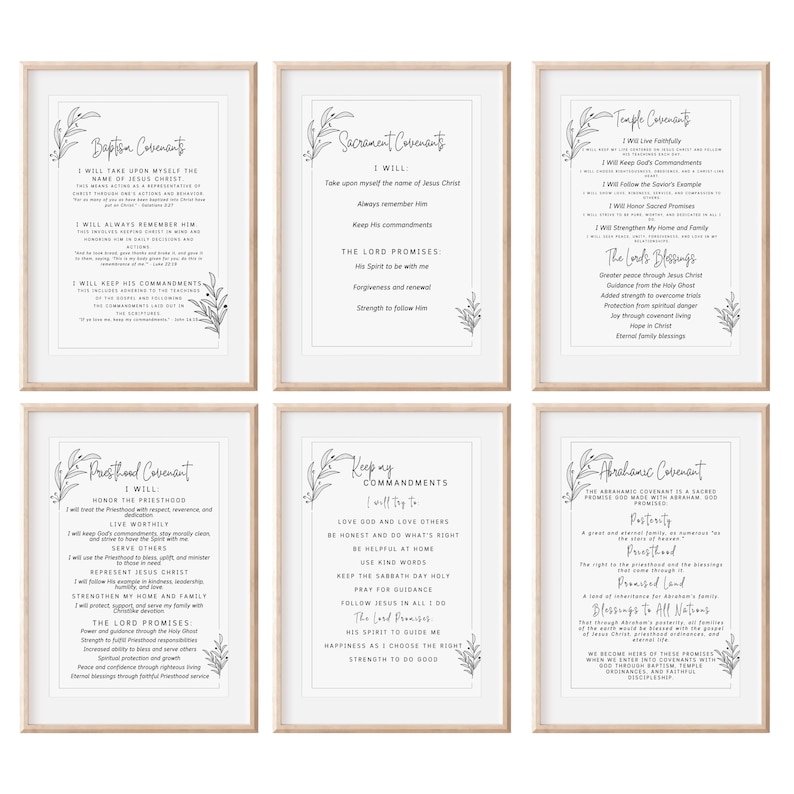 LDS Covenant Bundle Printable, Baptism Temple Sacrament Priesthood ...