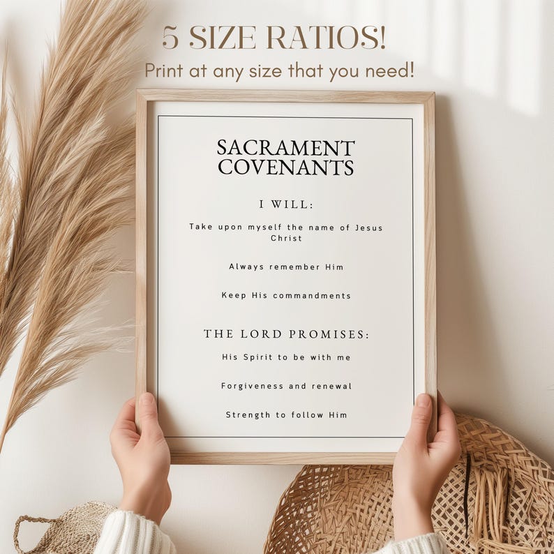 Sacrament Covenants Printable • LDS Communion Covenant Poster ...