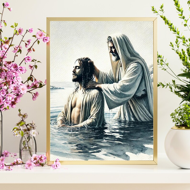 Baptism of Christ Print | John the Baptist Baptizing Jesus Art ...
