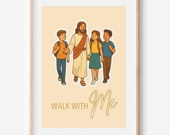 Tema stampabile per i giovani LDS 2026 - "Cammina con me" - Poster delle Scritture per i giovani YW YM, regalo decorativo per download digitale cristiano