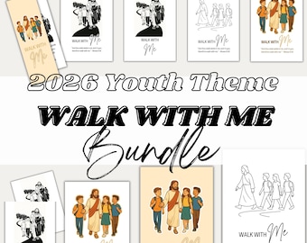 Mega bundle "Cammina con me" per i giovani LDS del 2026, poster, cartoline, segnalibri, stampabile per le Gioventù (YW YM) Mosè 6:34