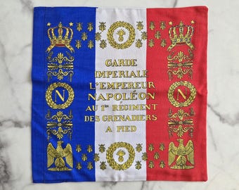Drapeau Empire français recto verso • Fait main en France • Aigle impérial & abeilles dorées