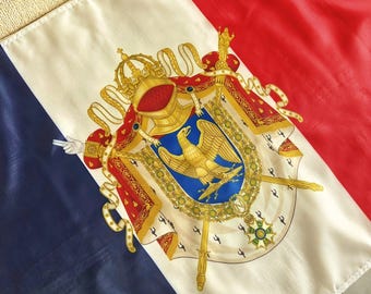 Vlag van het Franse Keizerrijk Napoleon I - Keizerlijke Adelaar en Gouden Bijen - Historische Keizerlijke Driekleur Standaard
