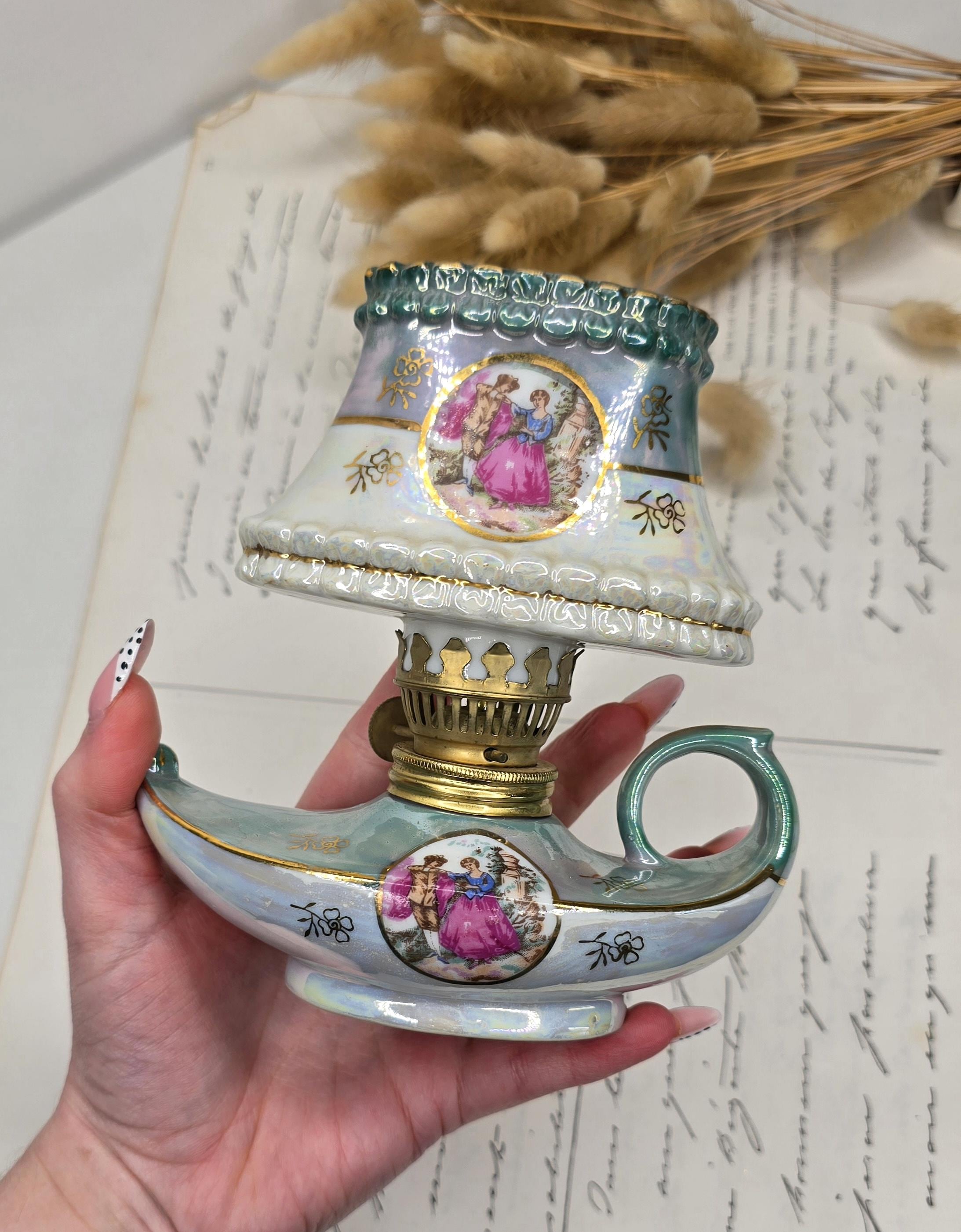 Jojofuny Lampe à Pétrole Miniature Vintage – Résine, échelle 1:12, Pour Maison De Poupée Et Scène Rétro