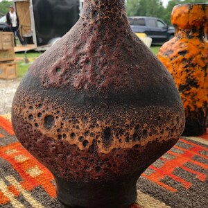 Carstens Tönnieshof vase 0871-27 brown fat lava vase MCM