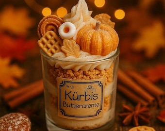 Kürbis Buttercreme Duftkerze | Herbst Duftkerze | Pumpkin Spice Kerze | Handgemachte Dessertkerze | Herbstdeko | Geschenkidee | Cozy | Home