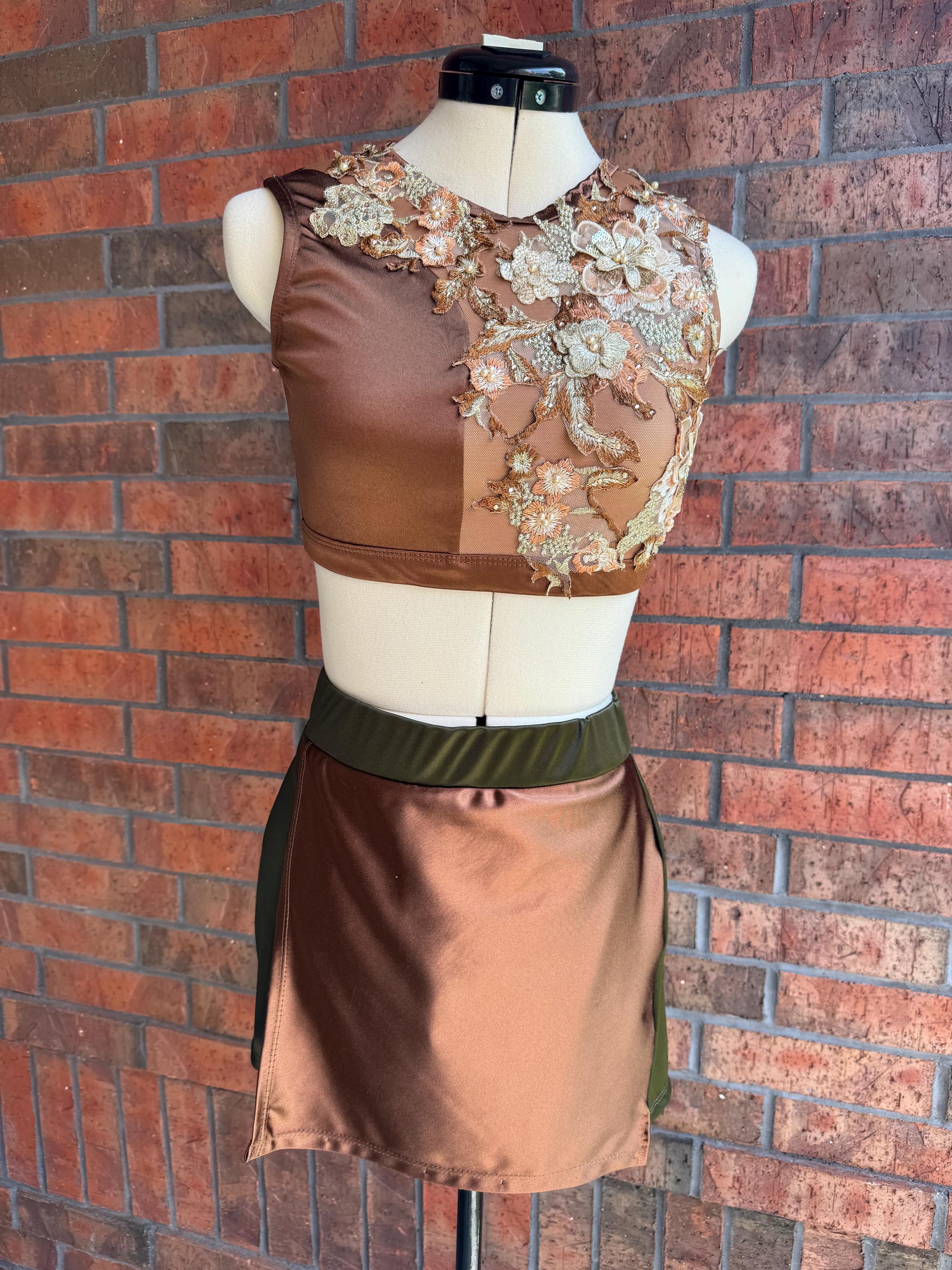 green emerald velvet dress Chestnut Drop Waist Maxi Dress Brown main image 1