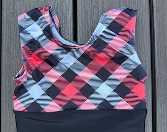 Black | White | Red | Plaid | Ellie Dance Crop Top