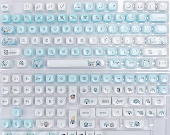 Capuchon de touche Anime Miku, capuchon de touche artisanal personnalisé, décoration de clavier de jeu, capuchons de touche PBT MOA 129 touches
