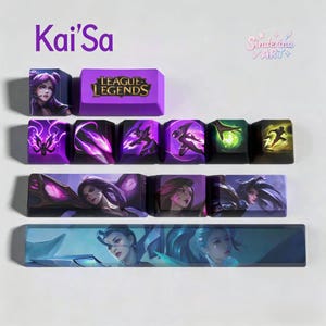 League of Legends Keycaps,12pcs Anime Gaming Keycaps, Mechanical Keyboard Artisan Keycaps , PBT Cherry custom keycap set, Gift for Gamer