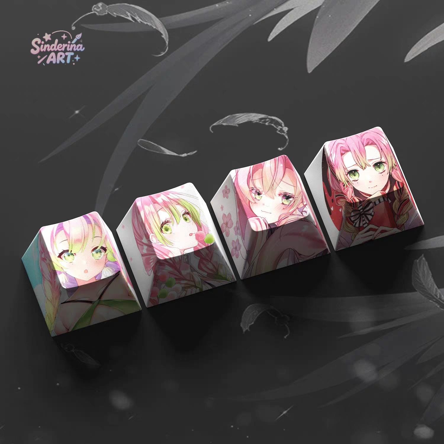 Demon Slayer Chibi Anime Keycap Set, Mechanical Keyboard Artisan ...