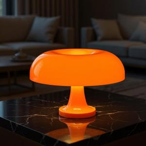 Lampe de table orange moderne danoise, lumière LED de chevet rétro