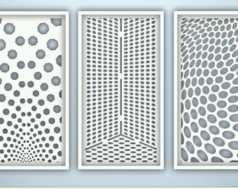 Optische Täuschung Wandpaneele SVG DXF | Abstraktes geometrisches Laser Cut Dekor