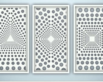 Abstrakte optische Täuschung dekorative Tafeln SVG DXF | Geometrische Wandkunst