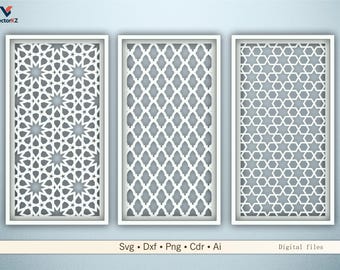 Marokkanisches Islamisches Arabisches Muster Panels | Dekorative Laser CNC Art Files Dxf Png