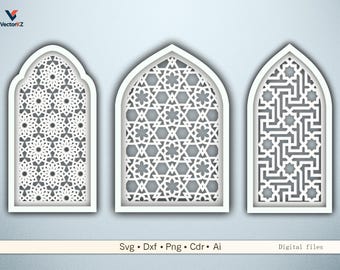 Gebrauchsfertige marokkanische Bögen - Dxf, SVG, Png Dateien Optimiert für Laser & CNC