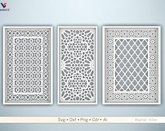 Lindos painéis de fundo para casamentos marroquinos - Arquivos prontos para corte a laser e CNC em SVG e DXF