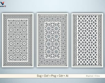 Islamic Fence Patterns | Outdoor Gate Designs |CNC files Dxf, Svg, Cdr, Png Files