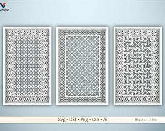 Modern Arabic Cut Files | For Laser, CNC - Fences, Screens, Decor Svg, Dxf, Png