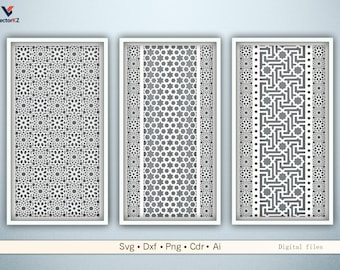 Moroccan & Islamic Screen Pattern | Room Divider Files | DXF, SVG, Cdr Cut Ready