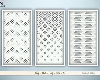 Moderne High-Tech-abstrakte Panels | Schneidedatei für CNC Laser geschnitten