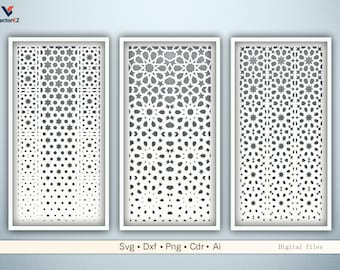 Painéis decorativos para pérgolas - Arquivos SVG e DXF para corte CNC e a laser para espaços externos