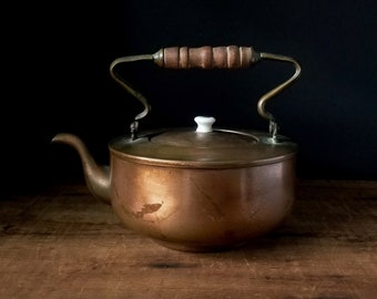Old copper kettle, Sternau kettle, vintage/antique decorative kettle, collectible copper pot