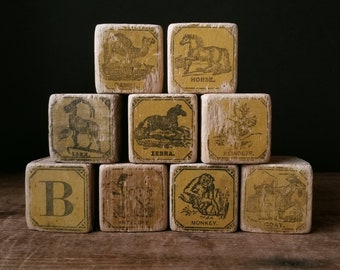 antique alphabet blocks