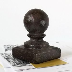 Cast iron fence finial, architectural salvage, decorative finial, cast iron paper weight, decorative finial