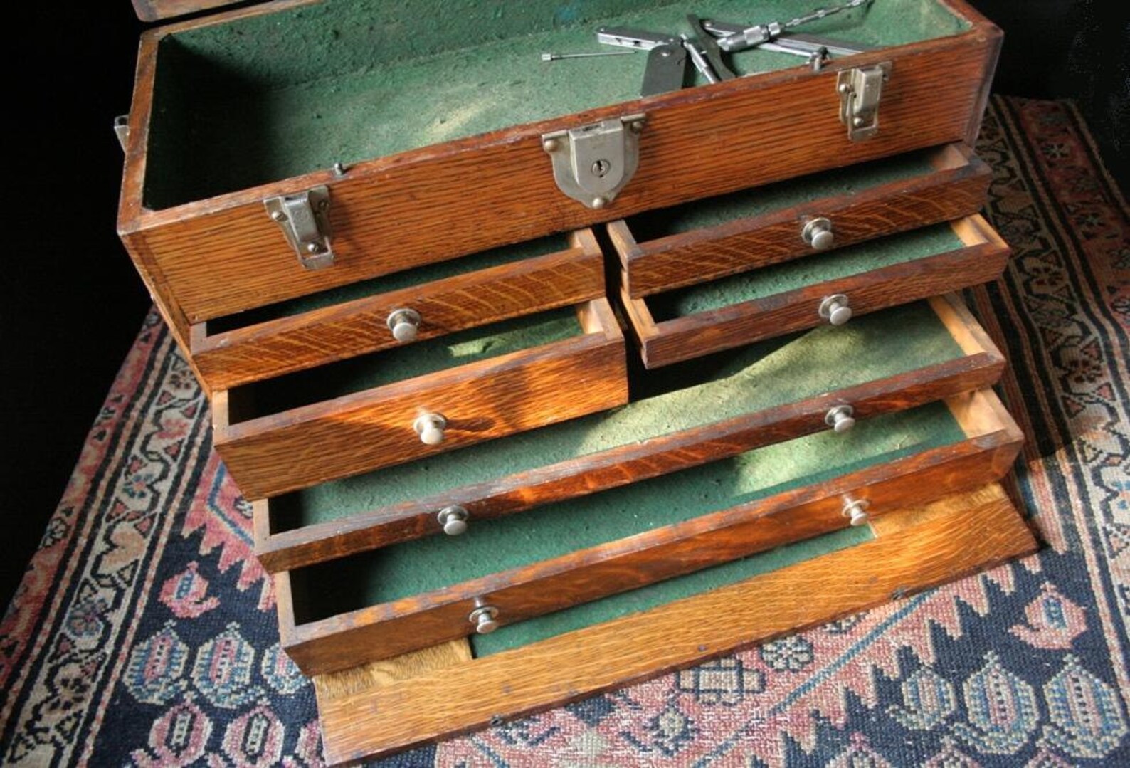Vintage Gerstner & Sons 7 Drawer Oak Machinist Tool Chest Etsy