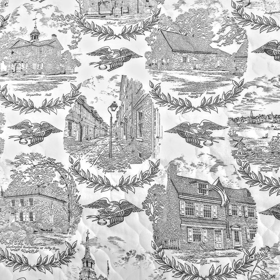 Waverly Philadelphia Toile Bedspread Black and White Toile Etsy