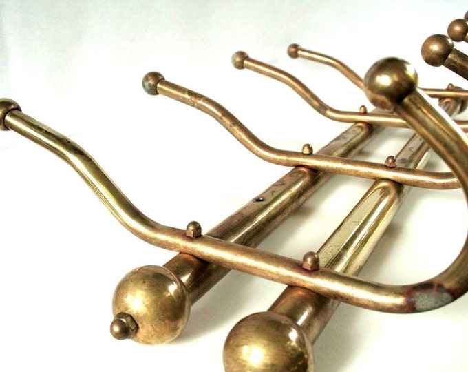 Brass Coat Rack Wall Mount Etsy