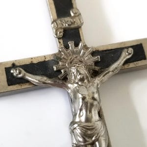 Vintage crucifix, 3 1/2&quot; pocket crucifix, Golgotha crucifix, German crucifix