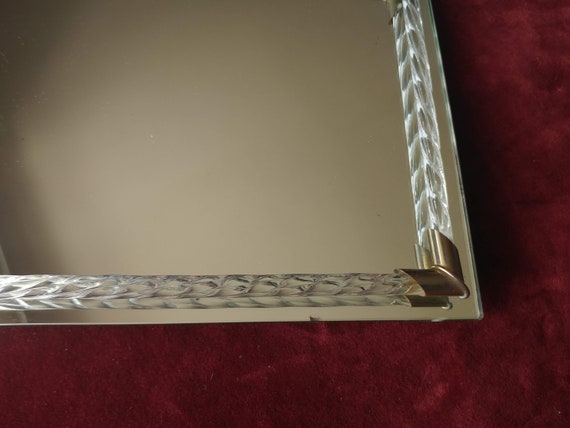Vintage Mirror Rope Glass Vanity Tray Dresser Tray Vintage Etsy