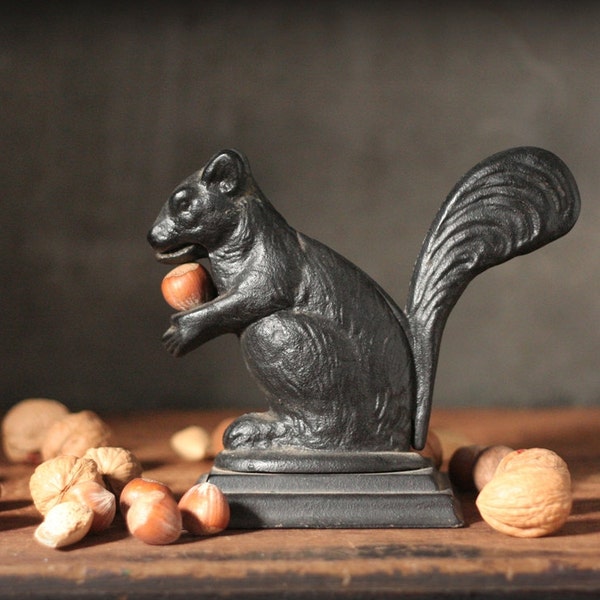 Squirrel nutcracker, cast iron squirrel, vintage nutcracker