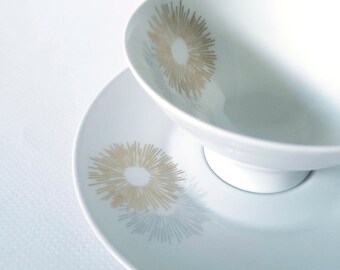 Rosenthal Starburst. Rosenthal Continental porcelain teacup, German porcelain cup, Minimalist design cup