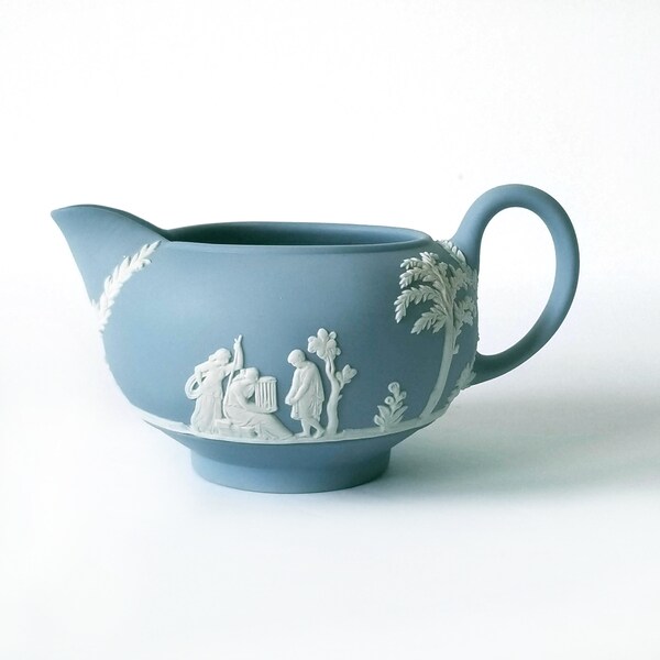 Wedgwood jasperware pale blue creamer, light blue jasperware, vintage Wedgwood creamer