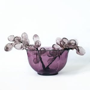 Steuben amethyst oval bowl, #6415, antique hand blown glass, signed.