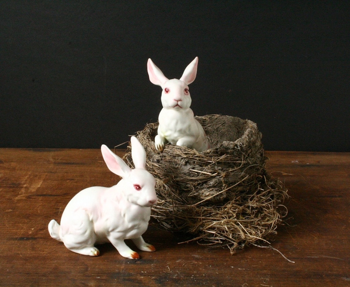 Lefton china rabbits vintage bunnies Etsy