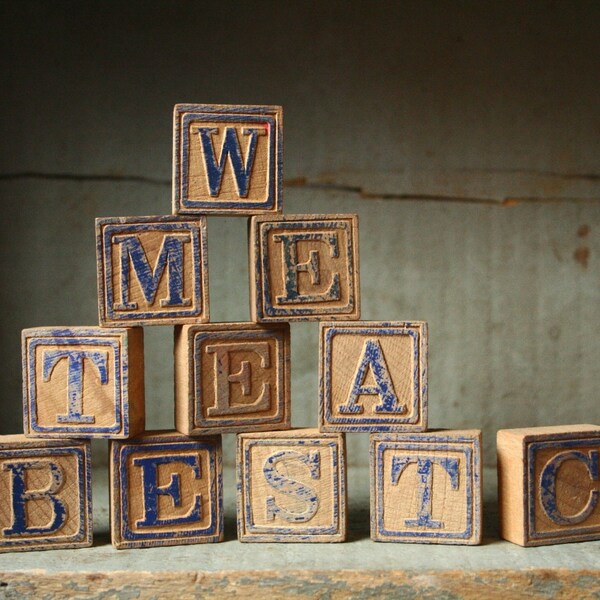 Antique toy blocks, Alphabet blocks, letter blocks