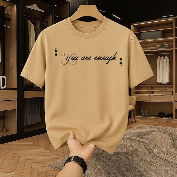 You Are Enough T-Shirt, Self Love Affirmation Tee, Minimalist Graphic Top, Positive Mindset Shirt, Mental Health Apparel, Therapist Gift