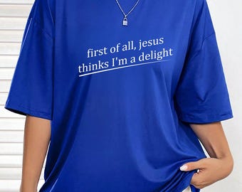 Jesus denkt, ich bin eine Freude Shirt, lustiges christliches T-Shirt, auf Glauben basierende Typografie, religiöser Humor Geschenk Shop Name: RoyalClothingParis