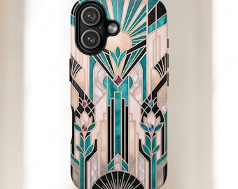 Art Deco Geometric Gold Phone Case | Luxury iPhone, Samsung, Pixel Cover